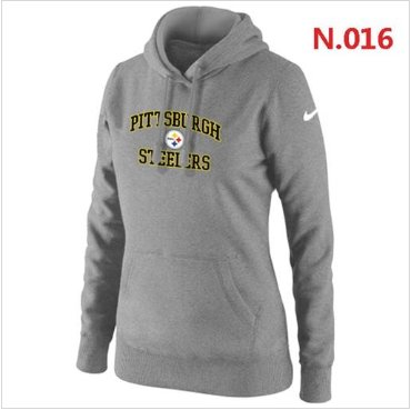 Women's NEW Pittsburgh Steelers Heart & Soul Pullover Hoodie Light Grey