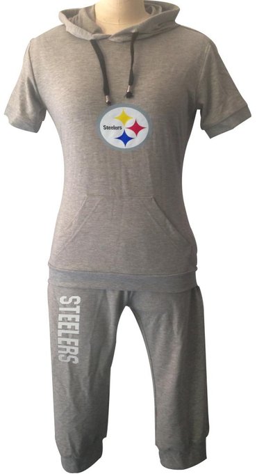 NFL Pittsburgh Steelers women's Hooded sport suit Grey