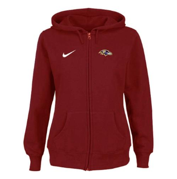 Women's NEW Baltimore Ravens Ladies Tailgater Full Zip Hoodie Red