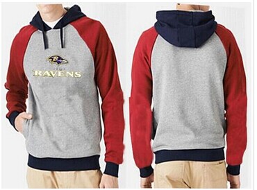 Baltimore Ravens Authentic Logo Pullover Hoodie Grey & Red