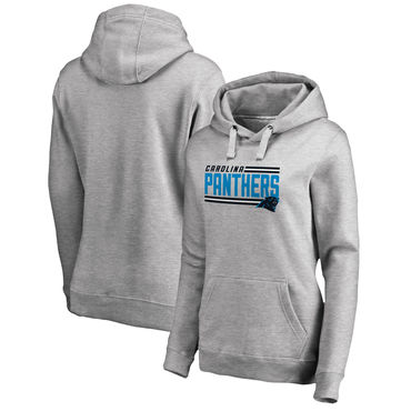 Women's Carolina Panthers NFL Pro Line By Fanatics Branded Ash Iconic Collection On Side Stripe Pullover Hoodie