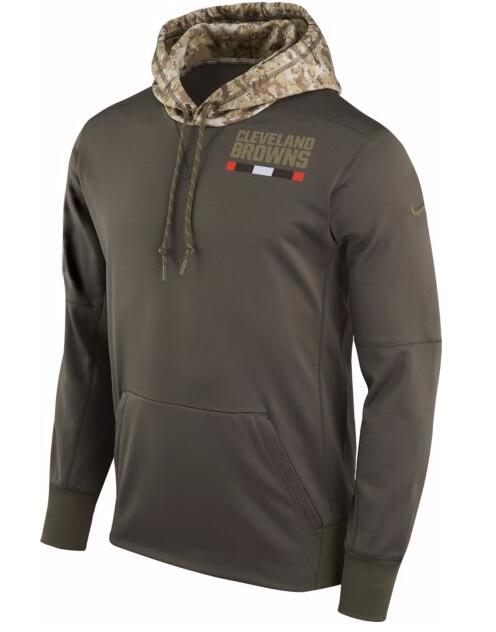 Cleveland Browns Nike Salute To Service Sideline Therma Pullover Hoodie Olive
