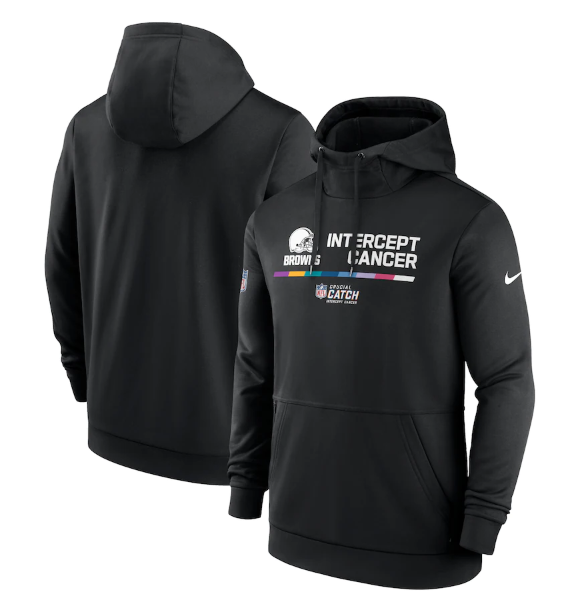 Men's Cleveland Browns 2022 Black Crucial Catch Therma Performance Pullover Hoodie