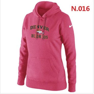 Women's NEW Denver Broncos Heart & Soul Pullover Hoodie Pink