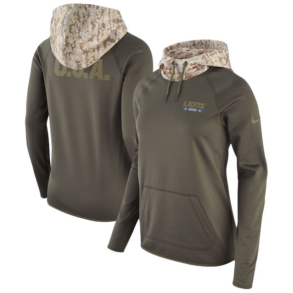 Nike Lions Olive Women Salute To Service Pullover Hoodie