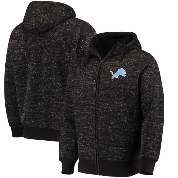 Detroit Lions G III Sports By Carl Banks Discovery Sherpa Full Zip Jacket Heathered Black