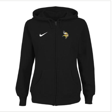 Women's NEW Minnesota Vikings Ladies Tailgater Full Zip Hoodie Black