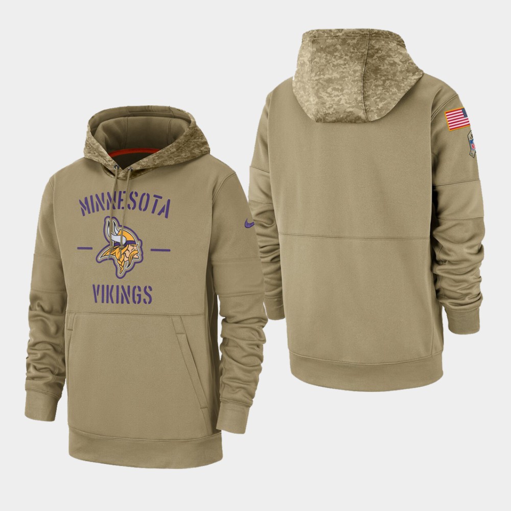 Men's Minnesota Vikings 2019 Salute to Service Sideline Therma Hoodie Tan