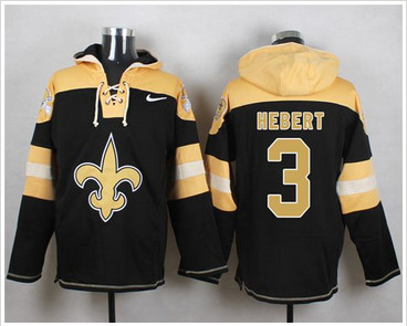 Nike New Orleans Saints #3 Bobby Hebert Black Player Pullover NFL Hoodie