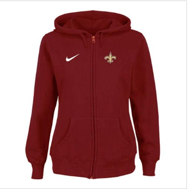 Women's NEW New Orleans Saints Ladies Tailgater Full Zip Hoodie Red