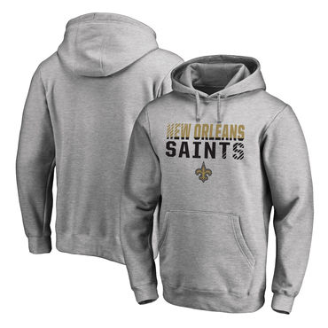 Men's New Orleans Saints NFL Pro Line By Fanatics Branded Ash Iconic Collection Fade Out Pullover Hoodie