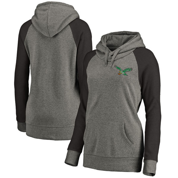 Philadelphia Eagles NFL Pro Line By Fanatics Branded Women's Plus Sizes Vintage Lounge Pullover Hoodie Heathered Gray