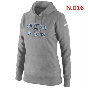 Women's NEW Seattle Seahawks Heart & Soul Pullover Hoodie Light Grey