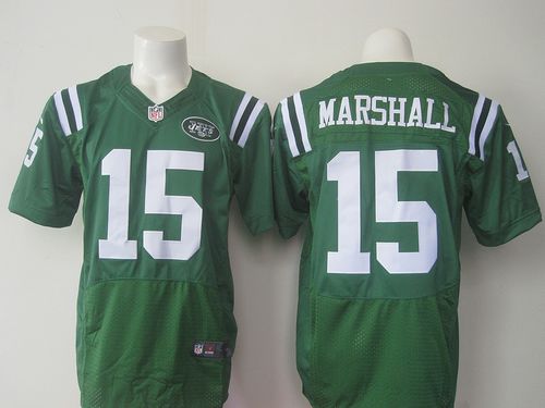 Nike Jets #15 Brandon Marshall Green Men's Stitched NFL Elite Rush
