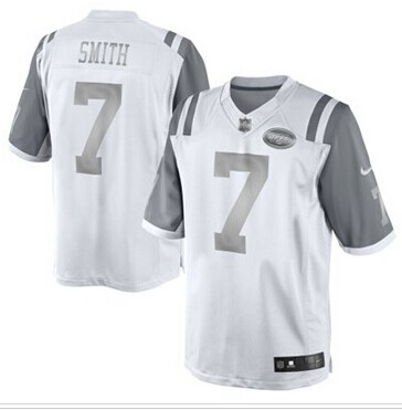 New York Jets #7 Geno Smith White Platinum Jersey