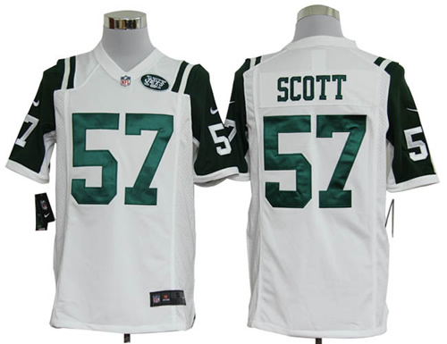 2012 NEW New York Jets 57 Bart Scott White Jerseys(Game)