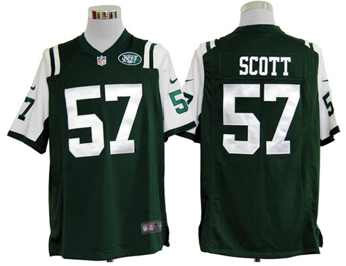 2012 NEW New York Jets 57 Bart Scott Green Jerseys(Game)