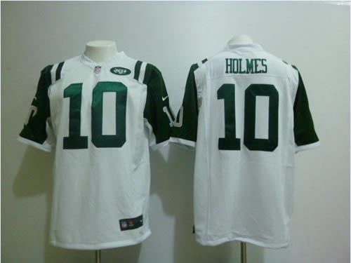 2012 NEW NFL New York Jets 10 Santonio Holmes White Jerseys(Game)