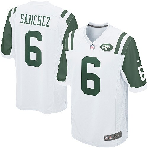 new york jets 6 mark sanchez game white jerseys