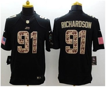 New New York Jets #91 Sheldon Richardson Black NFL Limited Salute to service jersey