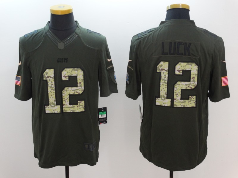 Nike Indianapolis Colts #12 Andrew Luck Green Men's Stitched NFL Limited Salute To Service Jersey