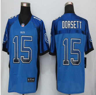 NEW New Indianapolis Colts 15 Phillip Dorsett Drift Fashion Blue Elite Jerseys