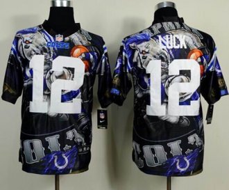 Nike Indianapolis Colts #12 Andrew Luck Team Color NFL Elite Fanatical Version Jersey
