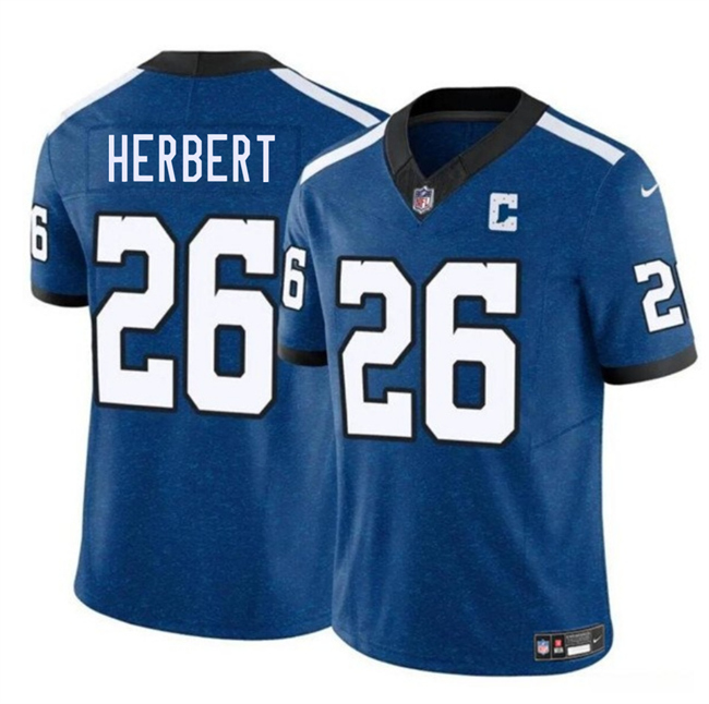 Men's Indianapolis Colts #26 Khalil Herbert Blue 2025 F.U.S.E. Throwback Vapor Limited Stitched Football Jersey