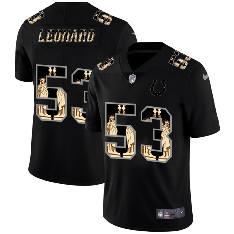 Nike Colts 53 Darius Leonard Black Statue Of Liberty Limited Jersey