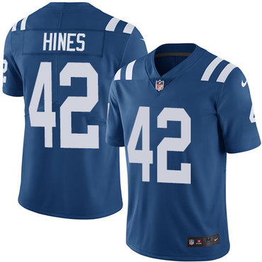 Nike Colts #42 Nyheim Hines Royal Blue Team Color Men's Stitched NFL Vapor Untouchable Limited Jersey