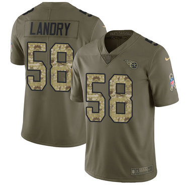 Nike Titans #58 Harold Landry Olive Camo Men's Stitched NFL Limited 2017 Salute To Service Jersey