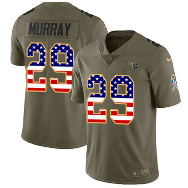 Nike Titans #29 DeMarco Murray Olive USA Flag Men's Stitched NFL Limited 2017 Salute To Service Jersey
