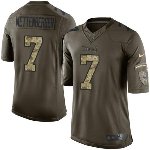 Nike Titans #7 Zach Mettenberger Green Men's Stitched NFL Limited Salute to Service Jersey