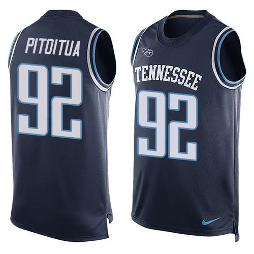 Nike Titans #92 Ropati Pitoitua Navy Blue Alternate Men's Stitched NFL Limited Tank Top Jersey