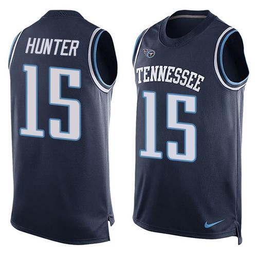 Nike Titans #15 Justin Hunter Navy Blue Alternate Men's Stitched NFL Limited Tank Top Jersey