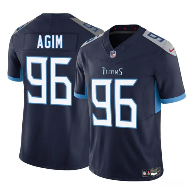 Men's Tennessee Titans #96 McTelvin Agim Navy 2025 F.U.S.E. Vapor Limited Stitched Football Jersey
