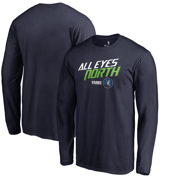 Minnesota Timberwolves Fanatics Branded 2018 NBA Playoffs Slogan Long Sleeve T-Shirt Navy