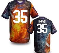 New York Giants #35 Brown Stitched NFL Elite Fanatical Version Jersey (9)