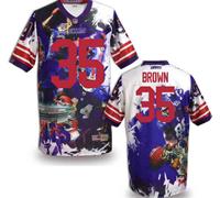 New York Giants #35 Brown Stitched NFL Elite Fanatical Version Jersey (3)