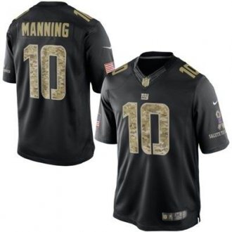 New York Giants #10 Eli Manning Nike Black Salute To Service Jersey