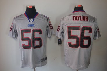 NEW NFL New York Giants 56 Lawrence Taylor Lights Out Grey Jerseys(Elite)