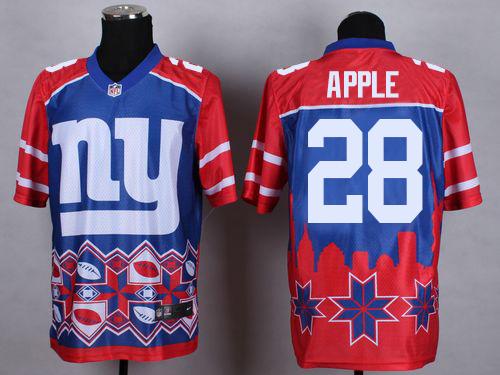 Nike Giants #28 Eli Apple Blue Men's Stitched NFL Elite Noble Fashion Jersey