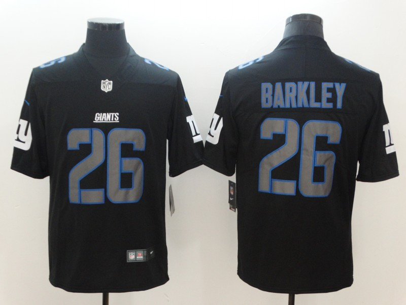 Nike Giants 26 Saquon Barkley Black Vapor Impact Limited Jersey