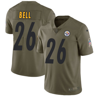 Nike Steelers #26 Le'Veon Bell Olive Youth Stitched NFL Limited 2017 Salute to Service Jersey