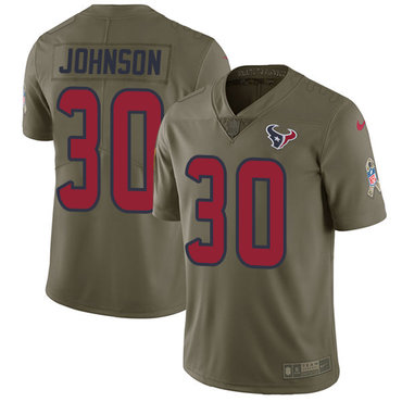 Nike Texans 30 Kevin Johnson Olive Salute To Service Limited Jersey