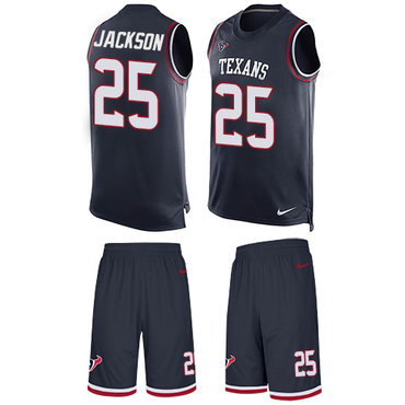 Nike Texans #25 Kareem Jackson Navy Blue Team Color Men's Stitched NFL Limited Tank Top Suit Jersey