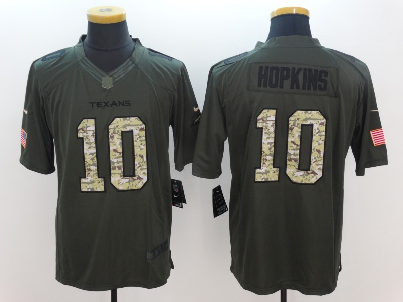 Nike Houston Texans #10 DeAndre Hopkins Green Men's Stitched NFL Limited Salute To Service Jersey