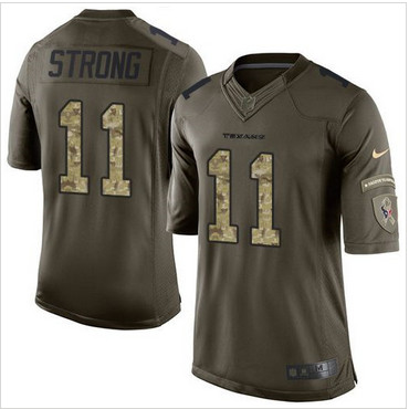 Nike Houston Texans #11 Jaelen Strong Green Men's Stitched NFL Limited Salute to Service Jersey