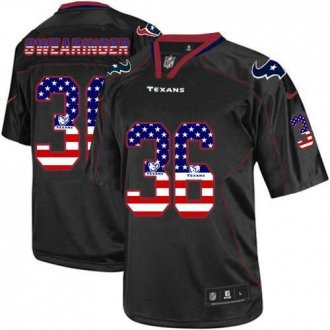 Nike Houston Texans #36 D.J. Swearinger Black NFL Elite USA Flag Fashion Jersey