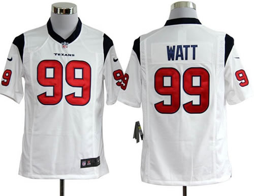 2012 nfl houston texans 99 j.j. watt white jerseys (game)